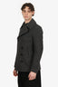 Burberry Grey Wool/Cashmere Double Breasted Peacoat Size S Mens