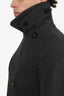 Burberry Grey Wool/Cashmere Double Breasted Peacoat Size S Mens