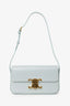 Celine Light Blue Shiny Calfskin Claude Shoulder Bag