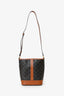 Celine Brown Triomphe Canvas Small Bucket Crossbody Bag