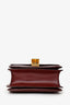 Celine Burgundy Leather Small Box Bag