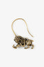 Christian Dior Metal Lion Giraffe D-Wild Hoop Earrings