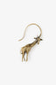 Christian Dior Metal Lion Giraffe D-Wild Hoop Earrings