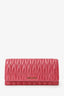 Miu Miu Pink Matelasse Leather Wallet on Chain
