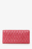 Miu Miu Pink Matelasse Leather Wallet on Chain