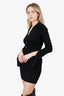 Alexander Wang Black Knit Ribbed V-Neck Mini Dress Size XS