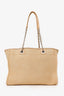 Pre-Loved Chanel™ 2022 Beige Canvas Deauville Small Shopping Tote Bag