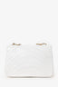 Pre-Loved Chanel™ White Lambskin Half Moon Flap Bag 'Refurbished'