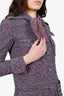 Pre-Loved Chanel™ 2016 Blue/Red Tweed Scarf Collar Coat Size 34