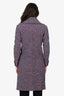 Pre-Loved Chanel™ 2016 Blue/Red Tweed Scarf Collar Coat Size 34