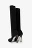 Rene Caovilla Black Knitted Boots Size 37.5