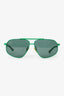 Bottega Veneta Green Metal Frame Aviator Tinted Sunglasses