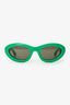 Bottega Veneta Green Frame Oval Sunglasses
