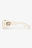 Gucci White Frame GG Rectangle Sunglasses