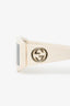 Gucci White Frame GG Rectangle Sunglasses
