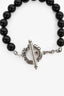 Tiffany & Co. Onyx Bead/Sterling Silver Toggle Bracelet 8mm
