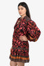 Alice + Olivia Black/Pink Cotton/Silk Blend Tassel Detail Knee Length Dress Est. Size L