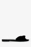 Saint Laurent Black Velvet Tribute Mules Size 38