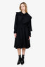 Balenciaga Black Poplin Ruffle Midi Dress Size 38