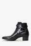 Saint Laurent Black Leather 'Jodhpur' Ankle Boots Size 40.5
