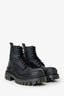 Balenciaga Black Leather 'Strike' Boots Size 38