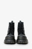 Balenciaga Black Leather 'Strike' Boots Size 38