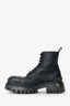 Balenciaga Black Leather 'Strike' Boots Size 38