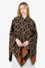 Fendi Brown Zucca Print Mock Neck Poncho