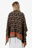Fendi Brown Zucca Print Mock Neck Poncho