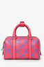 Gucci Pink/Blue GG Embossed Mini Top Handle Duffle Bag Crossbody