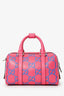 Gucci Pink/Blue GG Embossed Mini Top Handle Duffle Bag Crossbody