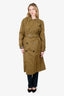 Bottega Veneta Green Nylon Belted Trench Coat Size 40