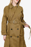 Bottega Veneta Green Nylon Belted Trench Coat Size 40