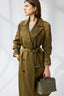 Bottega Veneta Green Nylon Belted Trench Coat Size 40