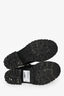 Christian Dior White/Black Knit/Leather Lace-Up Combat Boots Size 36.5