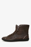Louis Vuitton Brown Lace-Up High-Top Sneakers Size 36.5