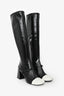Miu Miu Black/White Patent Mary Jane Knee High Boots Size 37