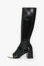 Miu Miu Black/White Patent Mary Jane Knee High Boots Size 37