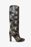 Valentino Blue/Brown Snakeskin Leather Knee High Boots Size 37