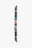 Hermès Blue/Orange Feather Print Silk Twilly