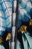 Hermès Blue/Orange Feather Print Silk Twilly