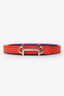 Hermès 2014 Red/Purple Reversible 'Gamma' 13mm Belt Size 75