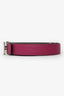 Hermès 2011 Pink/Etoupe Reversible 'H' Belt Size 80 Palladium Hardware