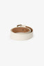 Pre-Loved Chanel™ 2013 White Canvas/Leather Belt Size 38