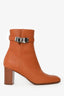 Hermès Brown Leather Kelly Ankle Boots Size 36.5