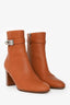 Hermès Brown Leather Kelly Ankle Boots Size 36.5