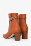 Hermès Brown Leather Kelly Ankle Boots Size 36.5