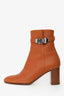 Hermès Brown Leather Kelly Ankle Boots Size 36.5