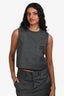 Miu Miu Grey Distressed Hem Logo Vest Est. Size S