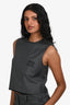 Miu Miu Grey Distressed Hem Logo Vest Est. Size S